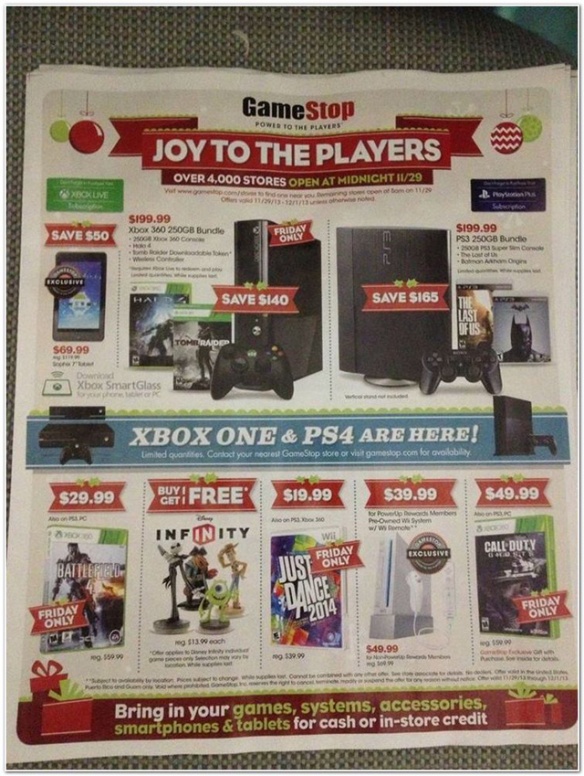 Page 1 of GameStop's Black Friday Ad